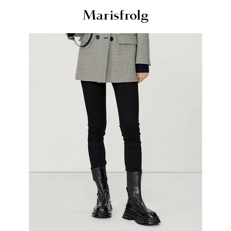 Marisfrolg玛丝菲尔时尚秋冬修身冬季显瘦紧身牛仔裤A1CX40345