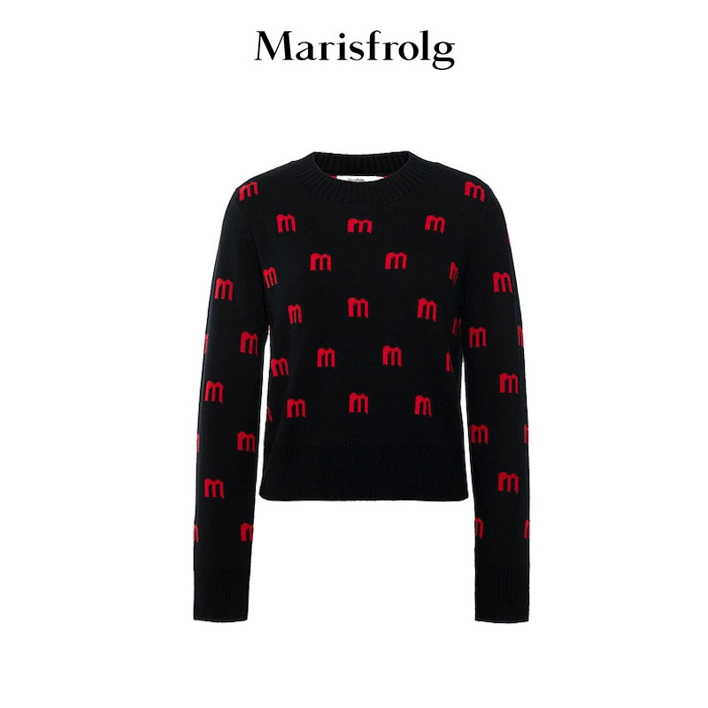 Marisfrolg/玛丝菲尔针织衫套头秋冬黑白