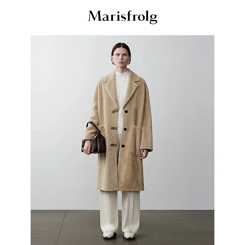 Marisfrolg玛丝菲尔时尚宽松复古皮衣A1DE4764P