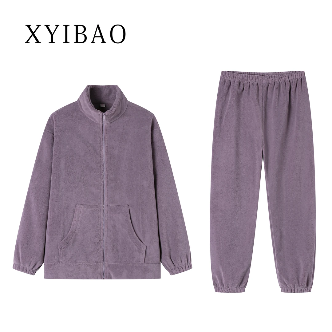 【升级二代】秋冬新款熊猫绒睡衣加绒加厚保暖可外穿家居服情侣套装商品图