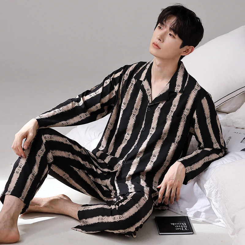 秋冬新款秋季男士睡衣时尚可外穿宽松休闲长袖睡衣男家居服套装