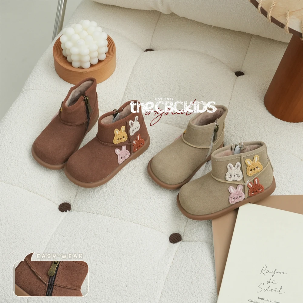 儿童秋冬季美拉德西可爱磨砂雪地靴复古童鞋248093