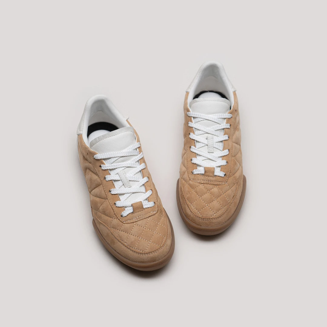 【小香德训】香家胎羊皮牛反绒电绣菱格板鞋24ZUAI250