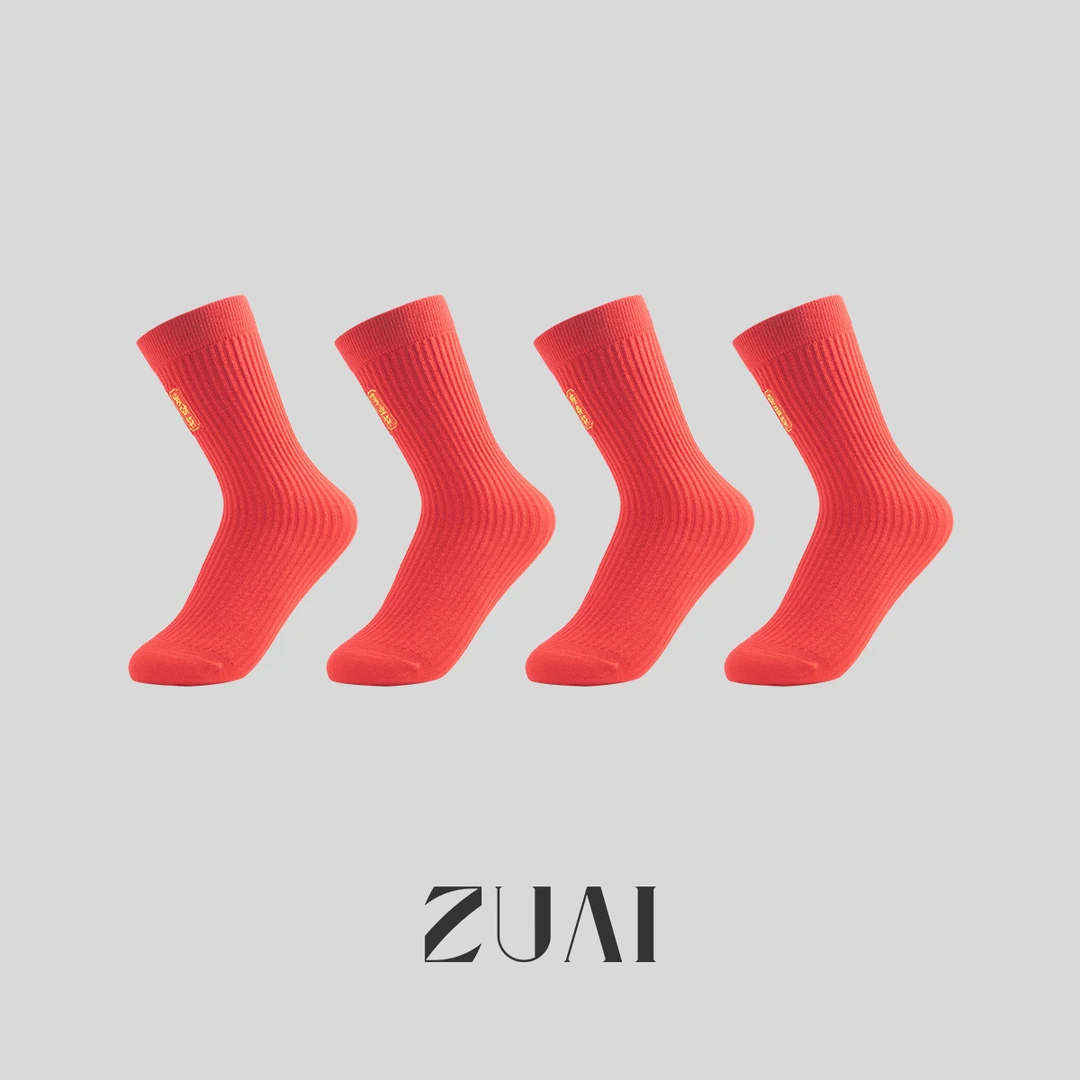 女士纯色新年红袜子A23CJ150