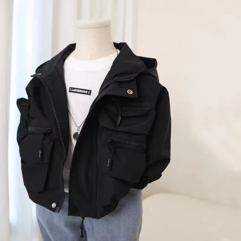 311383《现》小涵家玲姐优选韩版儿童休闲百搭时尚连帽加绒外套