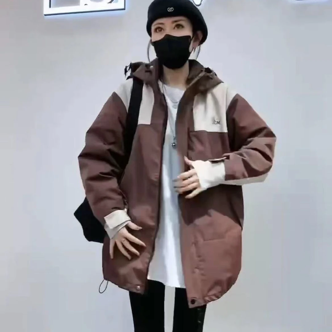 8807《咖色》小涵家玲姐优选韩版 可拆卸 百搭时尚连帽洋气羽绒服