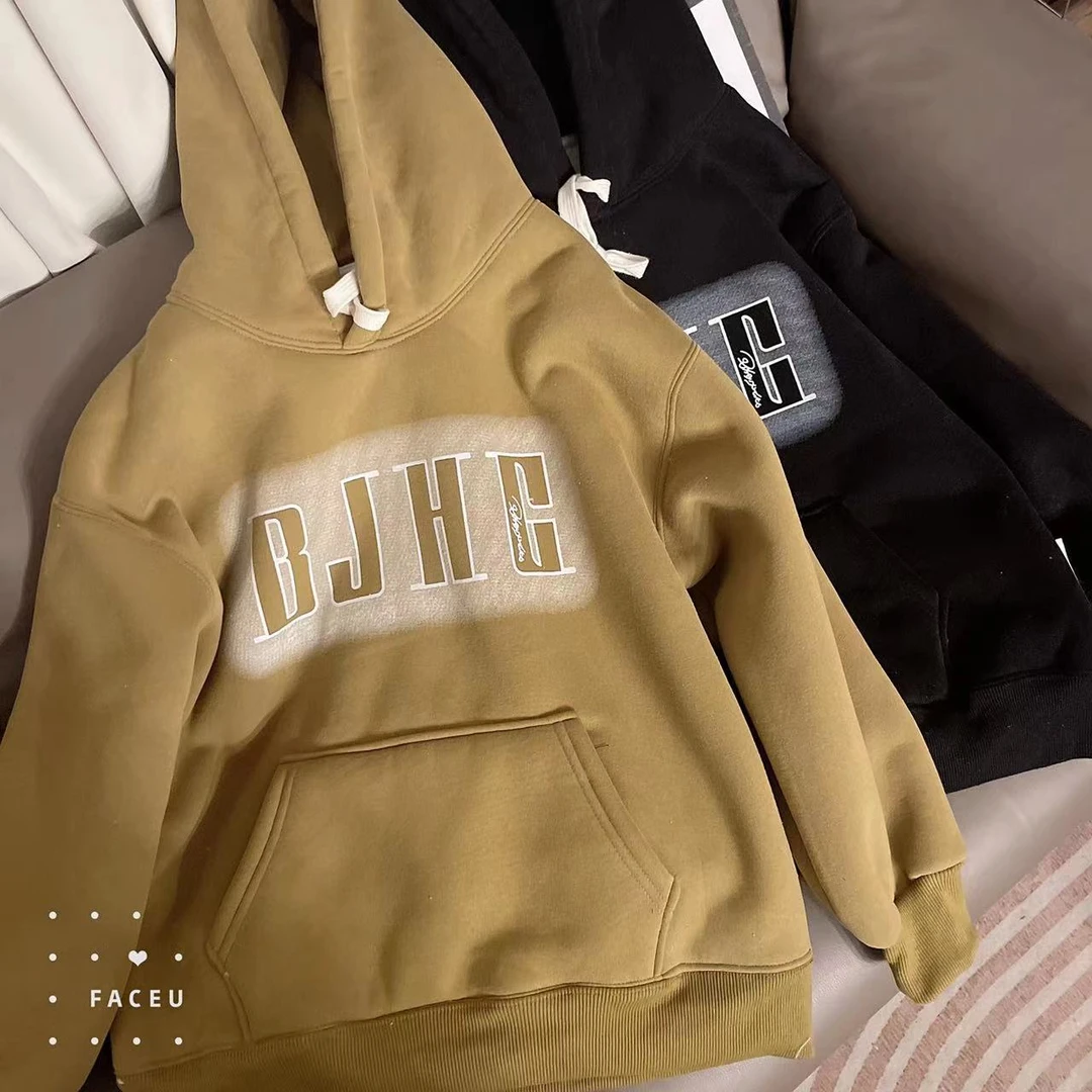 401032《 黄+黑》玲姐优选韩版儿童时尚秋冬加绒洋气卫衣