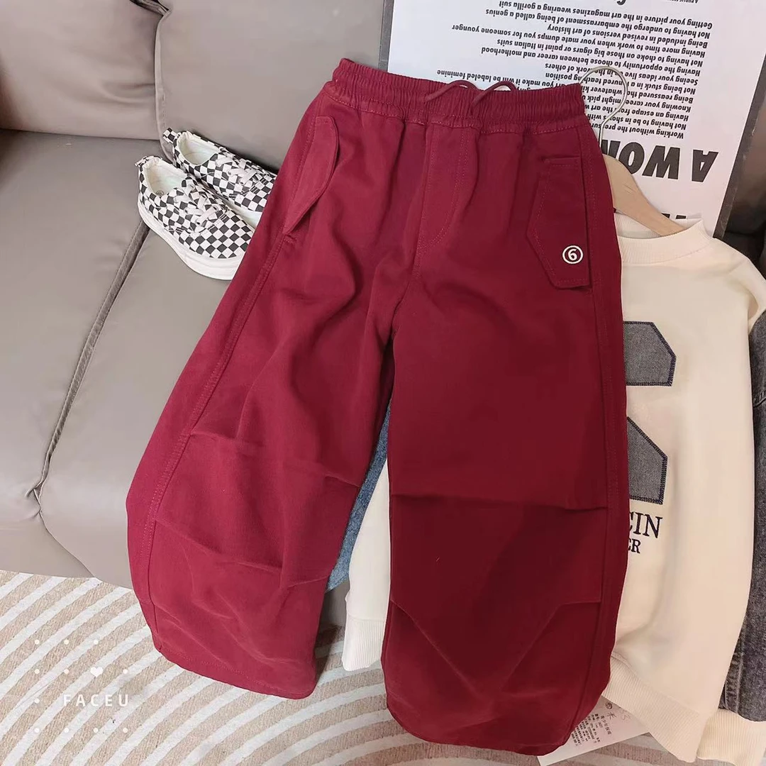 312207《现》涵家玲姐优选韩版儿童男女款时尚加绒休闲裤（120-160）