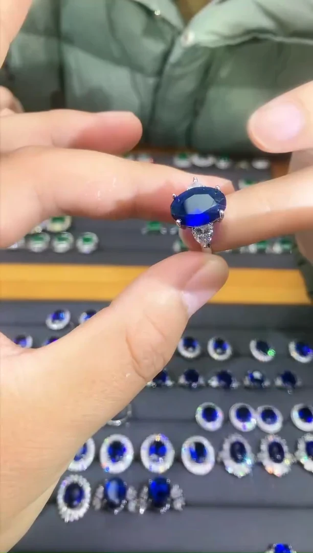 【闪购商品】蓝宝石戒指银S925镶嵌032