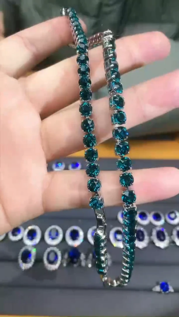 【闪购商品】碧玺颈链银S925镶嵌057