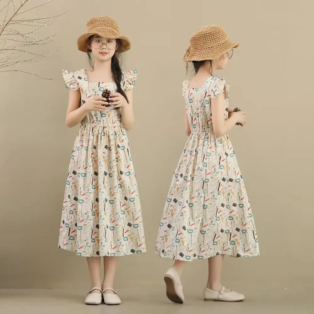 女童夏季连衣裙新款洋气公主裙中大儿童女孩韩版小清新碎花连衣裙