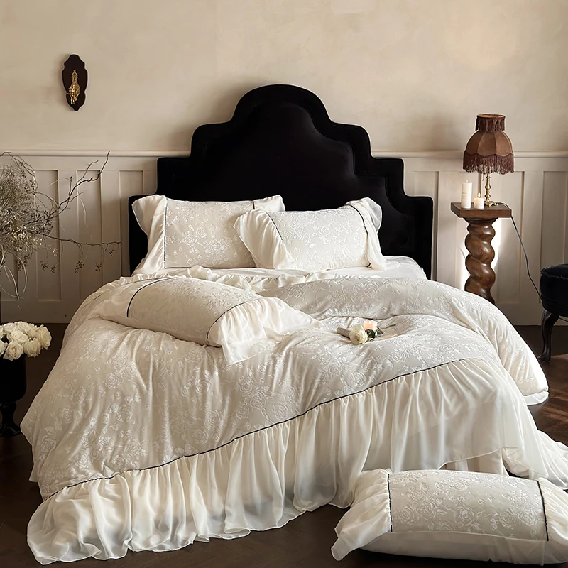 新款轻奢高档双面简约高克重230克牛奶绒工艺款四件套-夜色未央