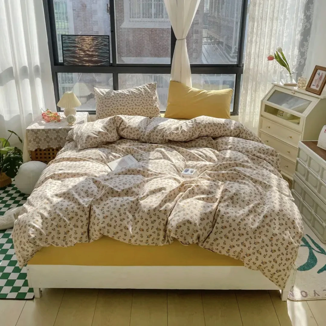 花西格格.半夏针织轻奢简约印花绿色小清新套件三/四件套四季款