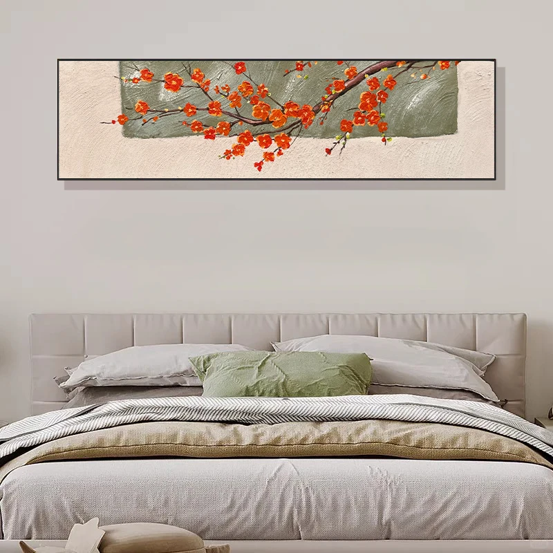 桃花l纯手工卧室床头装饰画高品质挂画客厅装饰艺术手绘油画定制
