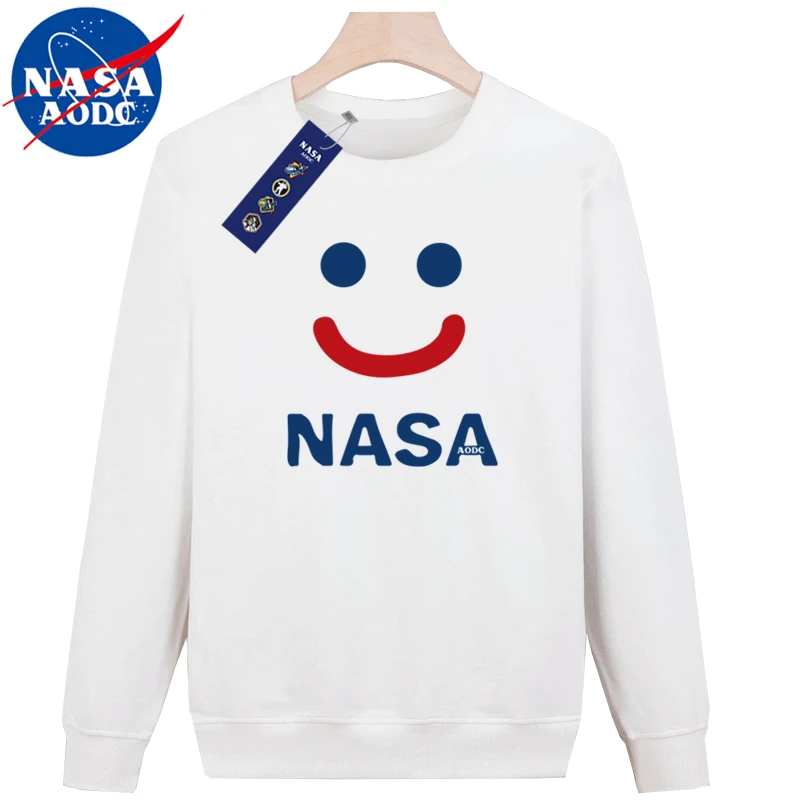 NASA重磅圆领卫衣男春秋款男装潮牌男款大码新款情侣上衣长袖秋季