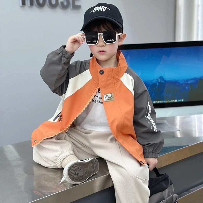 男童立领外套春秋季新款儿童春装帅气时髦潮小男孩机车服上衣