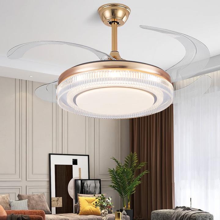 2024新款风扇灯现代简约大气餐厅客厅卧室静音变频吊扇带灯