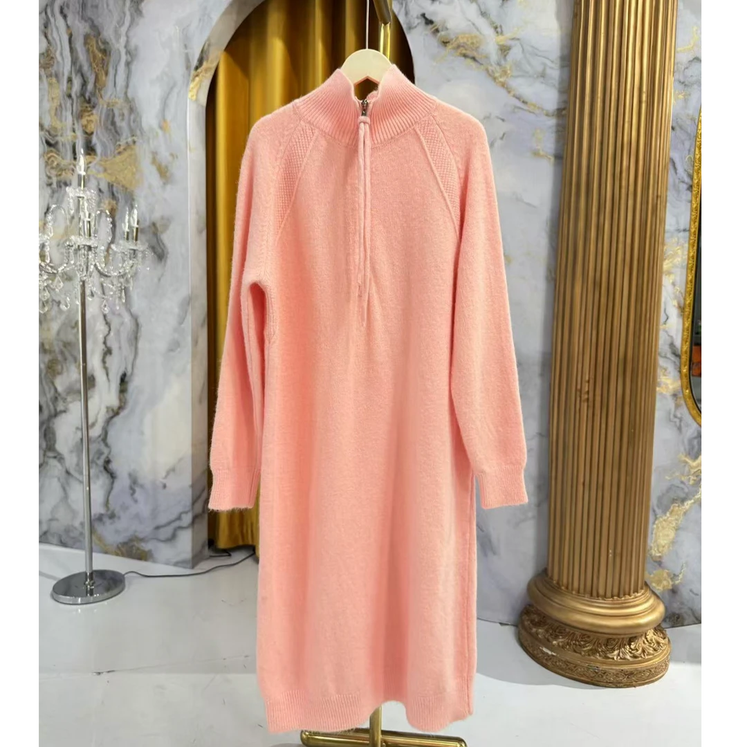 方知有【韩国高端线订单】山羊绒绵羊毛极简风连衣裙#W026