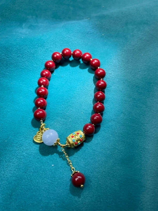 含辰砂工艺品朱砂手串约9mm   （多样性发货）