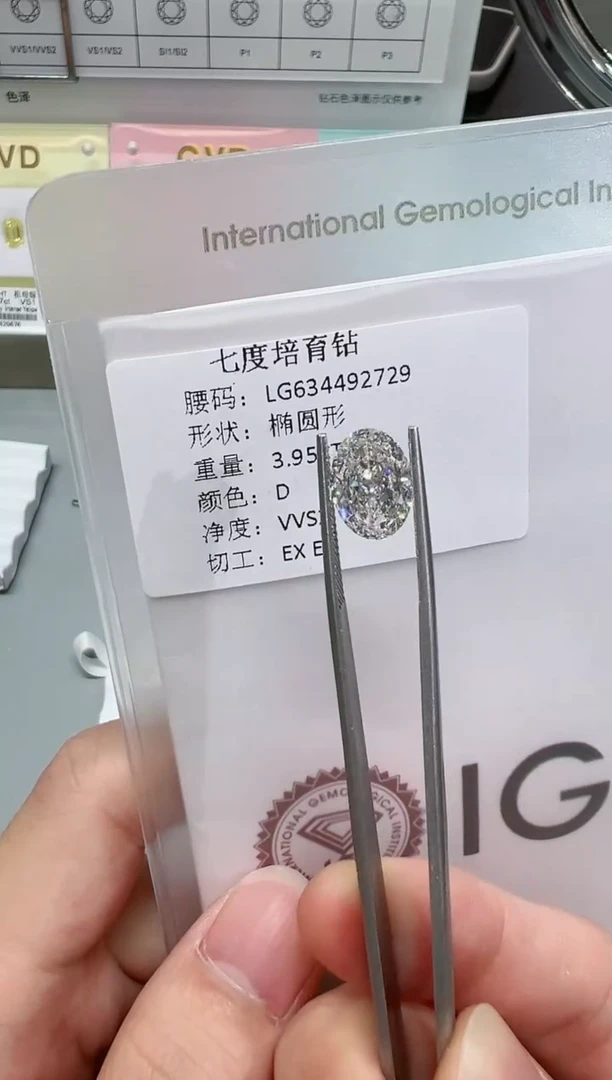 【闪购商品】实验室培育钻石裸石未镶嵌@ 3.95ct 先鉴赏，后定制！