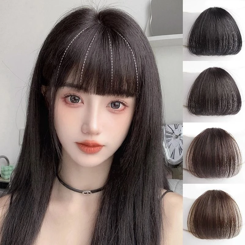 真发漫画刘海假发一刀切前额齐刘海自然减龄少女感无痕刘海假发片
