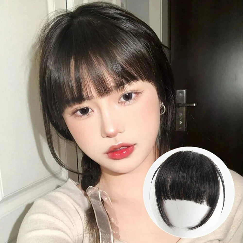 刘海假发女夏自然前额漫画刘海假发片隐形无痕网红真人发丝齐刘海