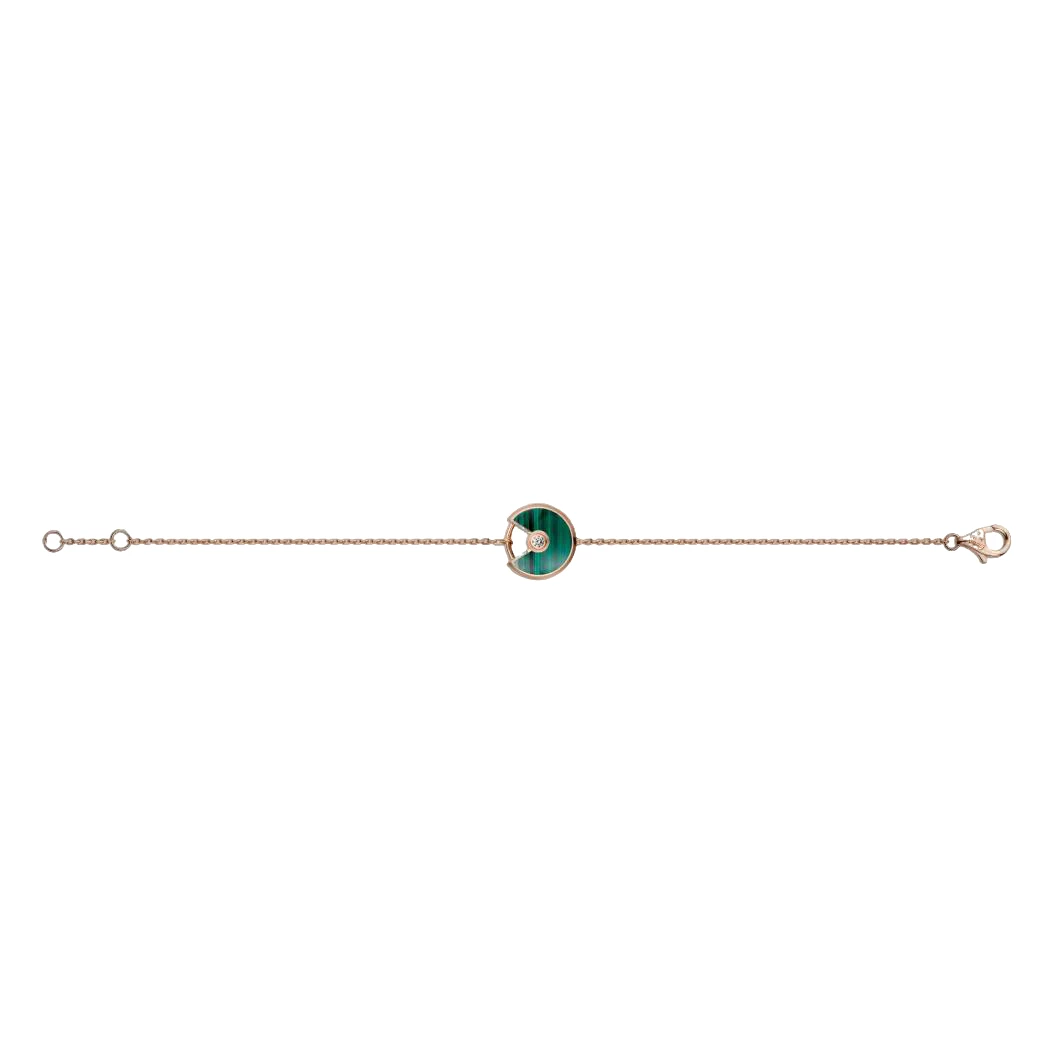 99新 Cartier/卡地亚 AMULETTE DE CARTIER孔雀石护身符手链