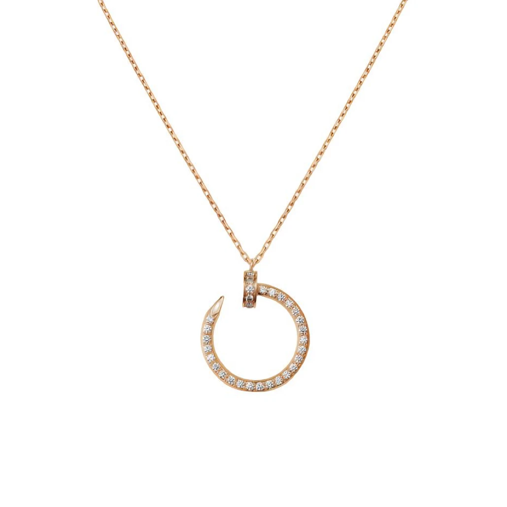 99新 Cartier/卡地亚 juste un clou系列玫瑰金满钻钉子项链【JQ】