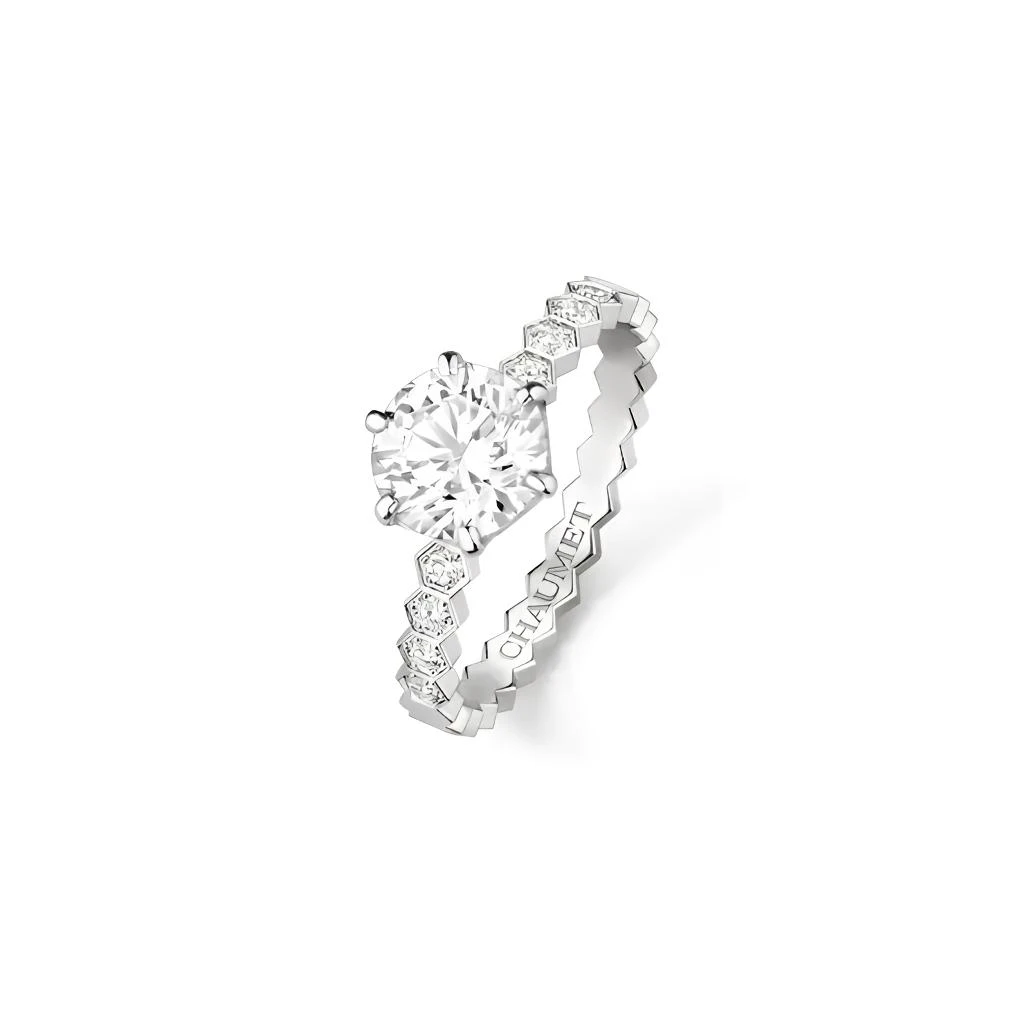 99新 Chaumet/尚美 Bee My love蜂巢钻戒主钻30分F色VVS1 53码