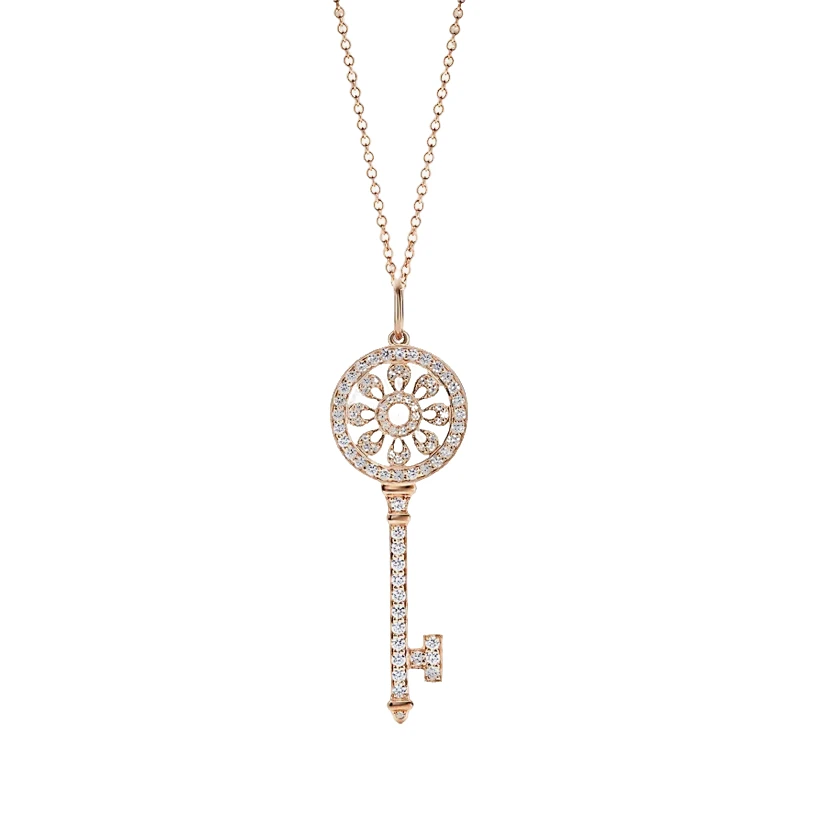 99新 Tiffany & Co./蒂芙尼 玫瑰金满钻太阳花中号项链