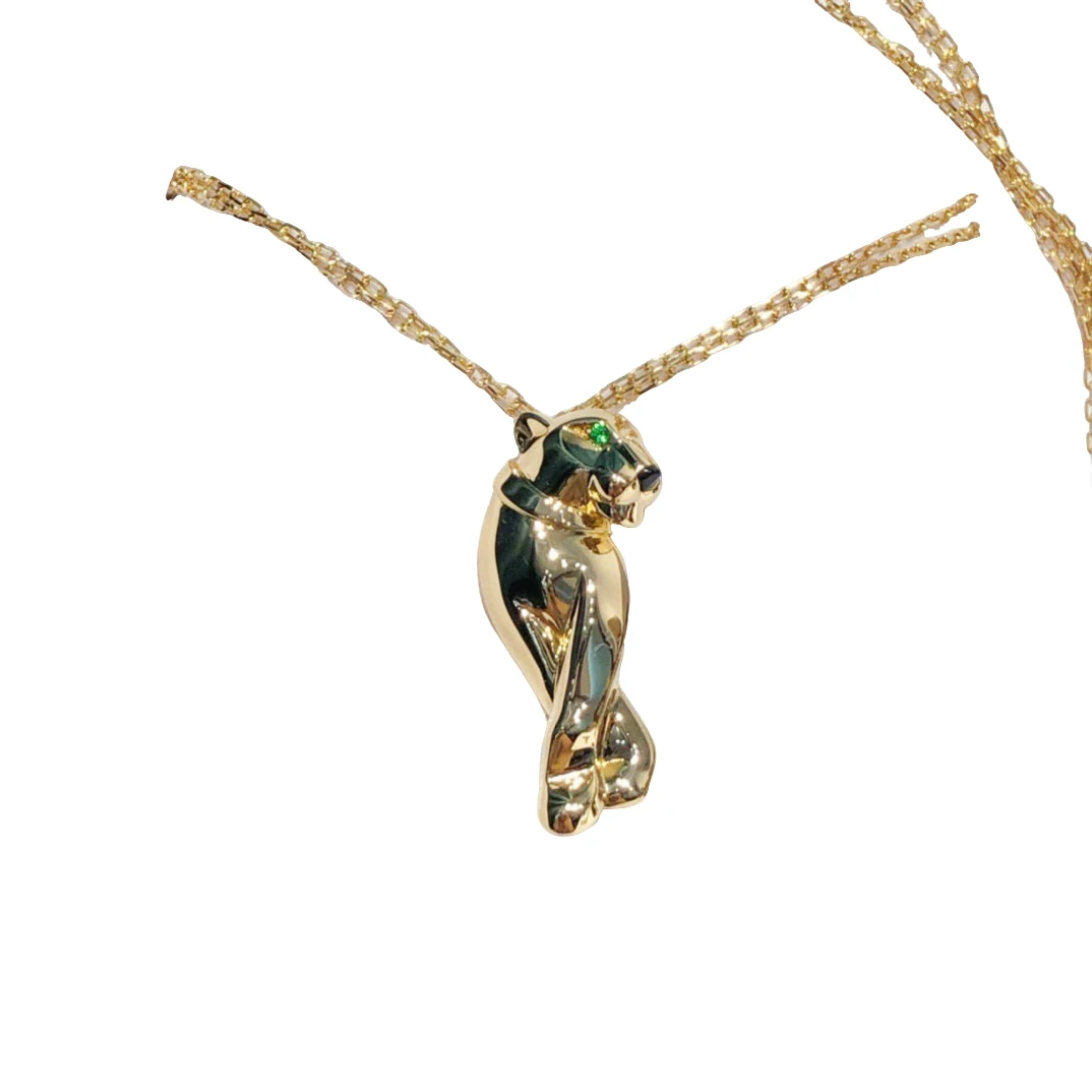 99新 Cartier/卡地亚 panthere de Cartier系列 黄金猎豹项链双链