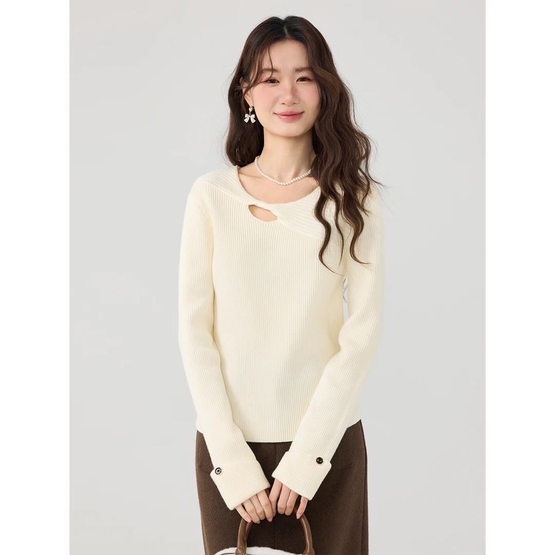 爱蔷薇大码小香风针织衫设计感上衣女春秋2025新款打底衫GT75061