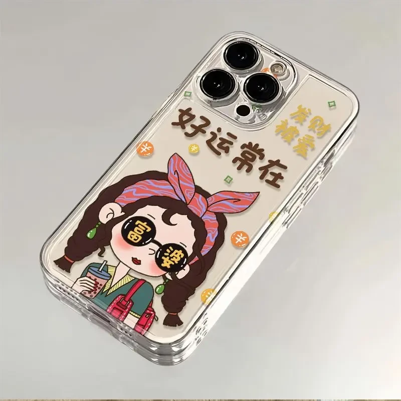 好运常在女孩iphone15苹果手机壳14promax软胶13pro透明12/创意11