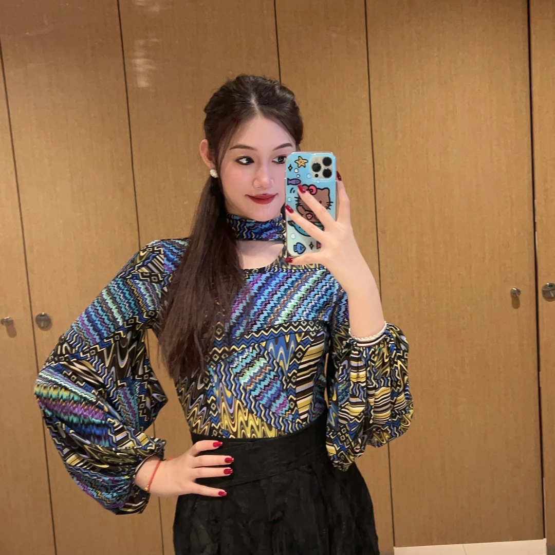 【WIN舞服定制】霓虹光上衣—摩登舞服气质修身时尚圆领露背摩登上衣