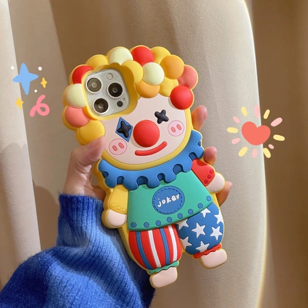 立体创意小丑iPhone13promax适用苹果14手机壳12硅胶防摔11全包软