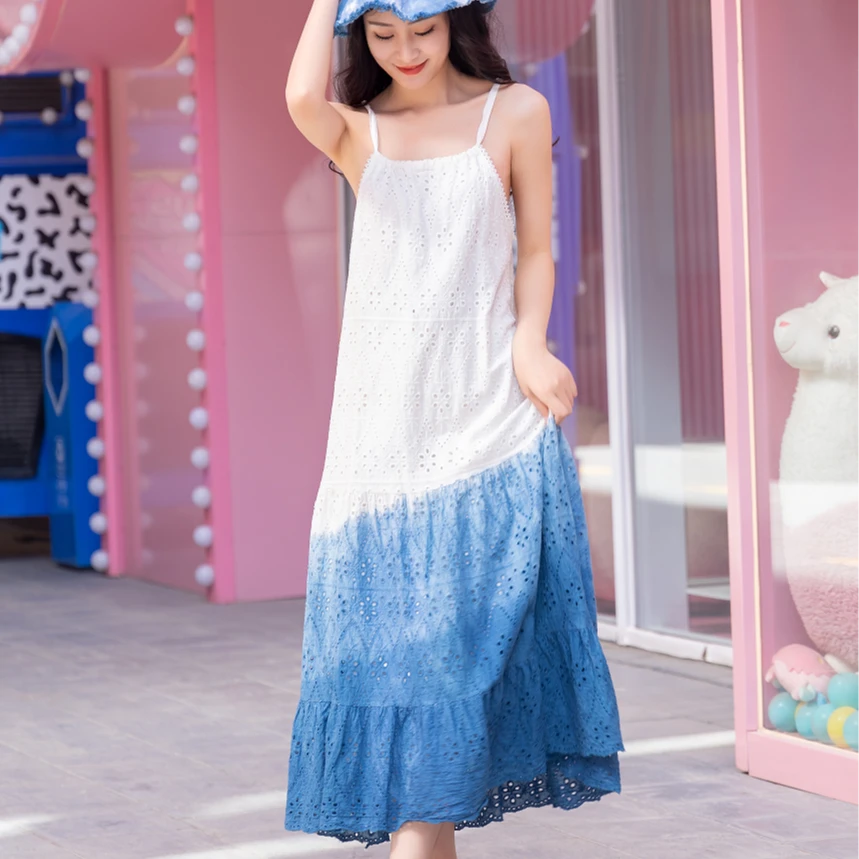 《若雲軒植染》纯手工植物染吊带裙春夏款d06