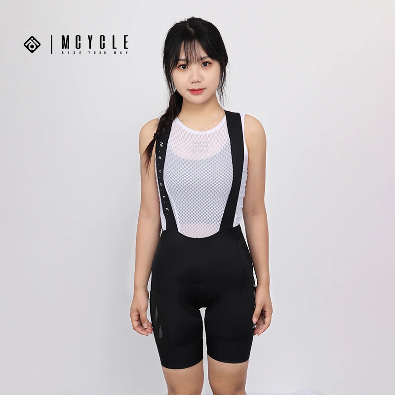 骑行背带五分裤男女款夏季公路车吊带短裤手机袋魅骑mcycle