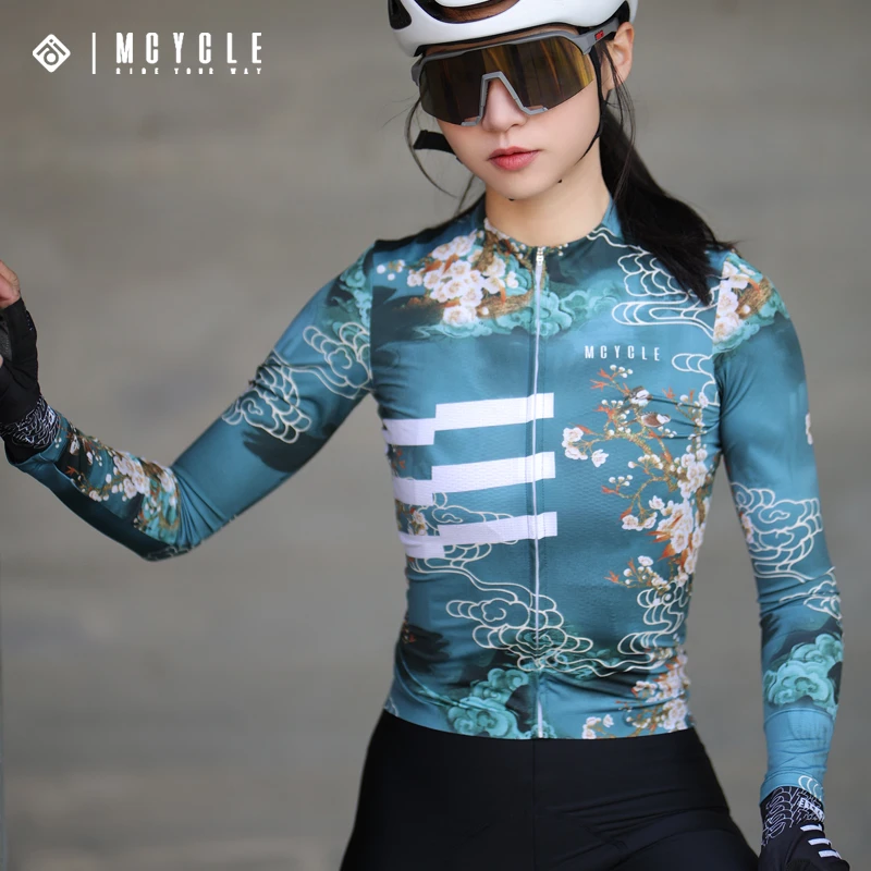 魅骑骑行长袖女款夏季自行车公路车服速干透气防晒薄款矜柔高能感