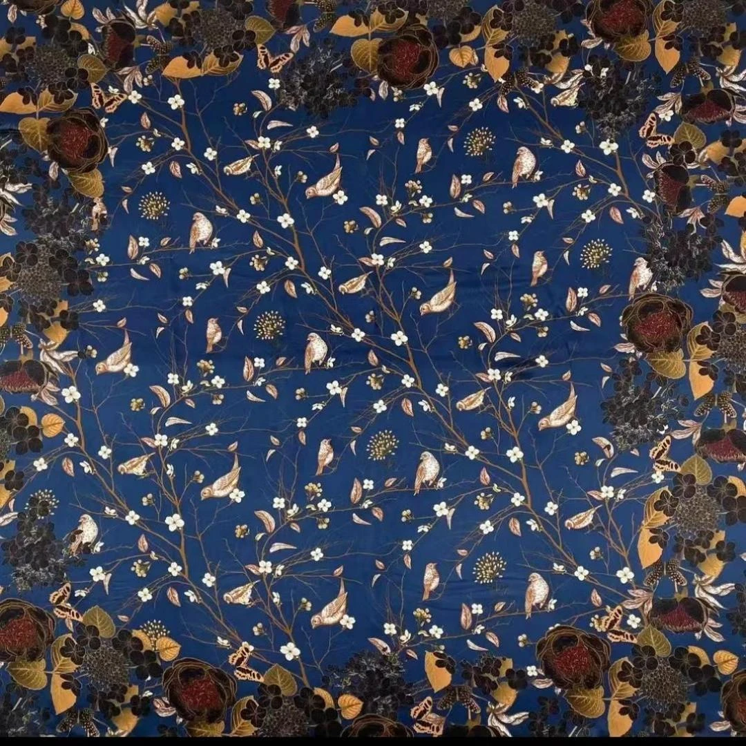 达芬奇密码2025秋冬新款丝巾妈妈款真丝百搭方巾长辈礼盒雀喜枝头