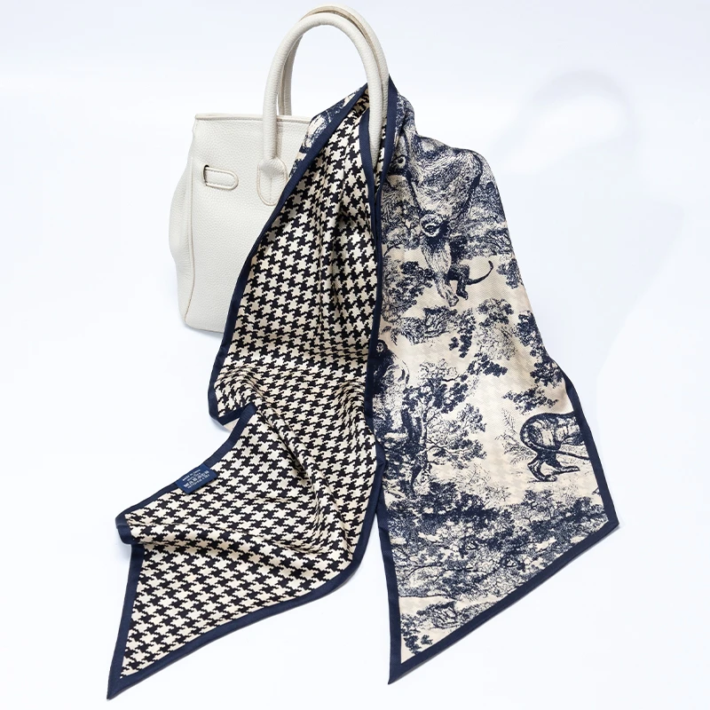 上海故事春季2025新款真丝100%桑蚕丝双面桑丝绫飘带探寻巴黎