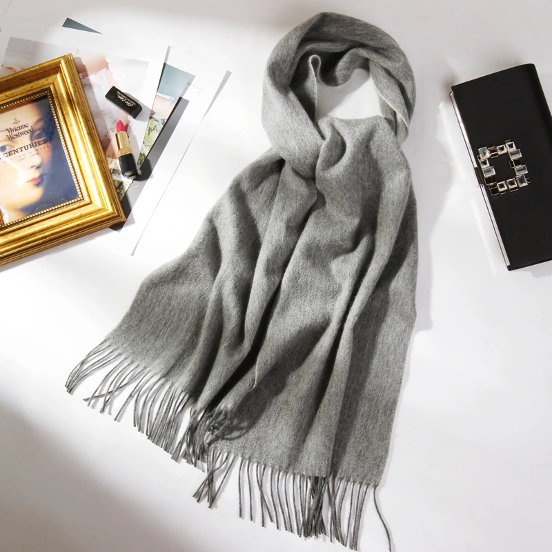 2025上海故事190cm*30cm羊绒混纺纯色小披肩  秋冬百搭款