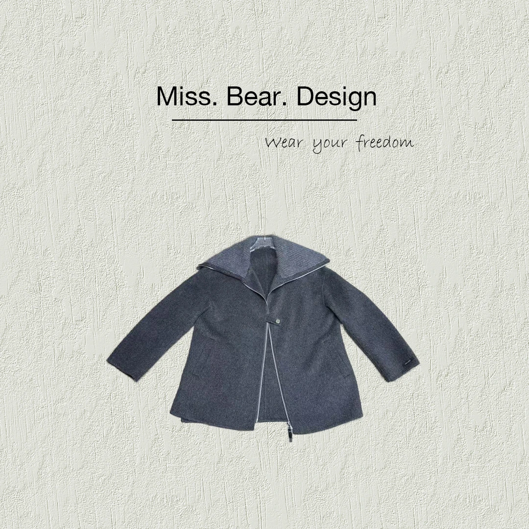 【MISS BEAR DESIGN】翻领羊绒羊毛外套