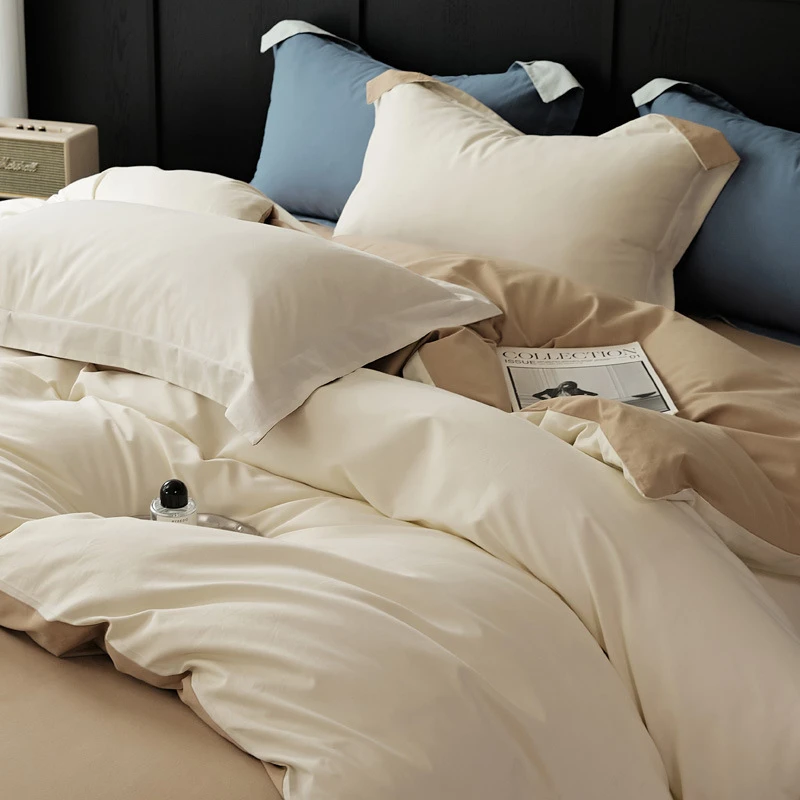 100支轻奢长绒棉磨毛四件套冬季加厚纯棉床单被罩床笠款四件套