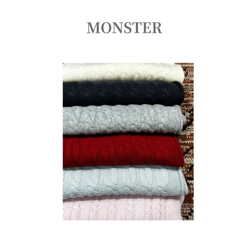2024秋冬新品 穿搭必备 100%绵羊毛多色绞花针织女围巾 B00203