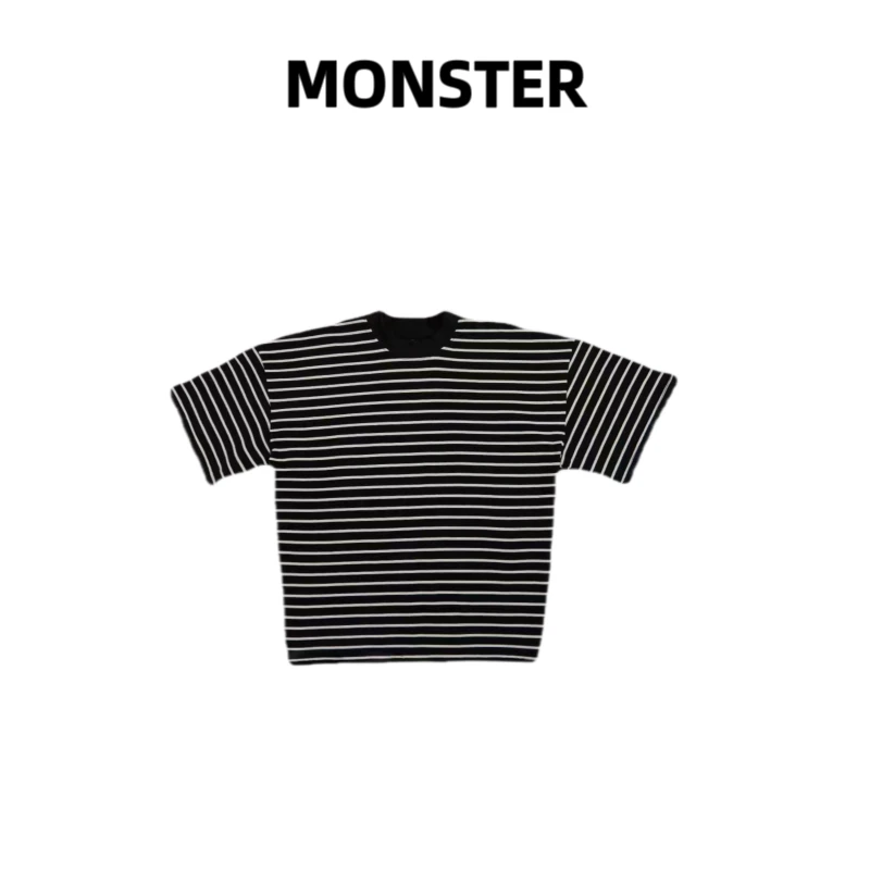 【MONSTER 11】 2023 休闲黑白条纹T恤 03#
