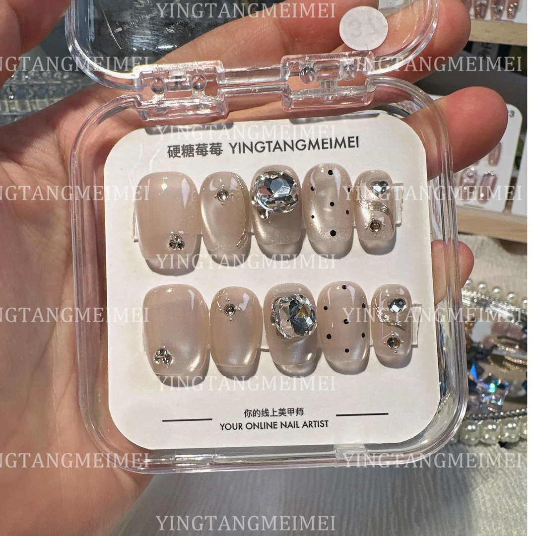 【下单备注编码】 纯手工穿戴甲光疗甲猫眼