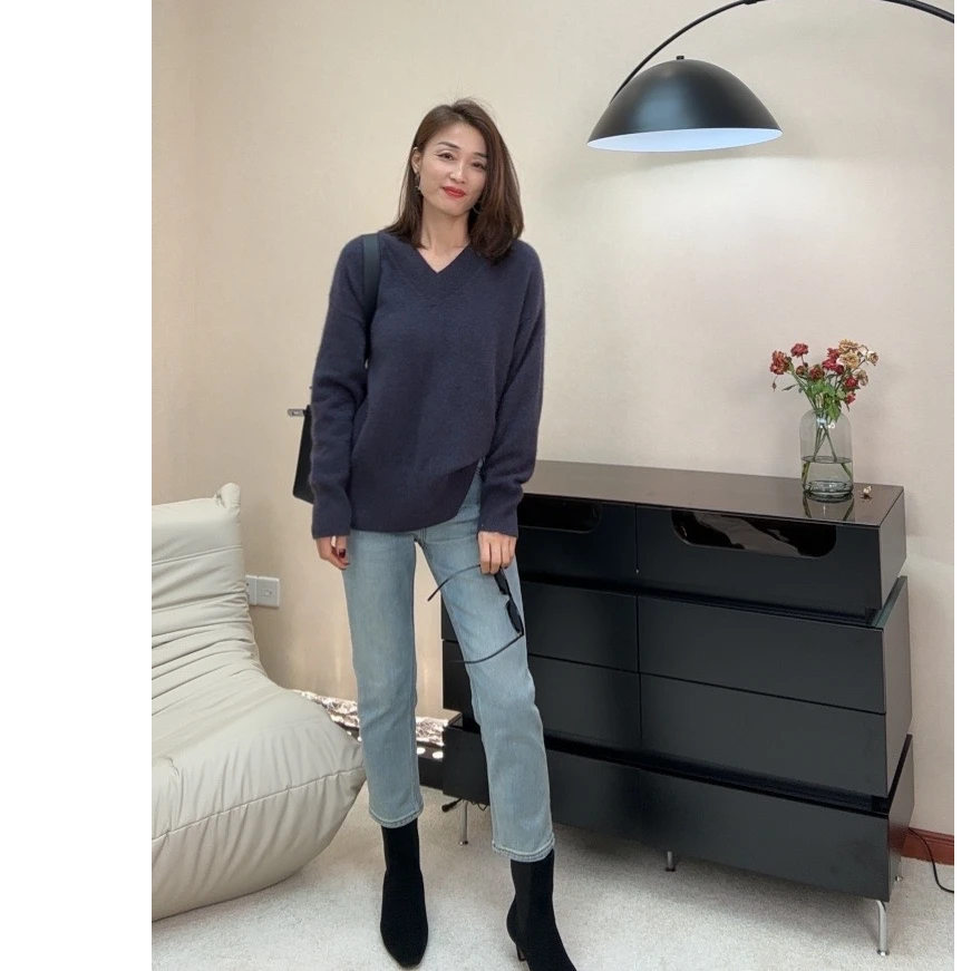 慵懒风超柔羊驼绒羊绒针织毛衣