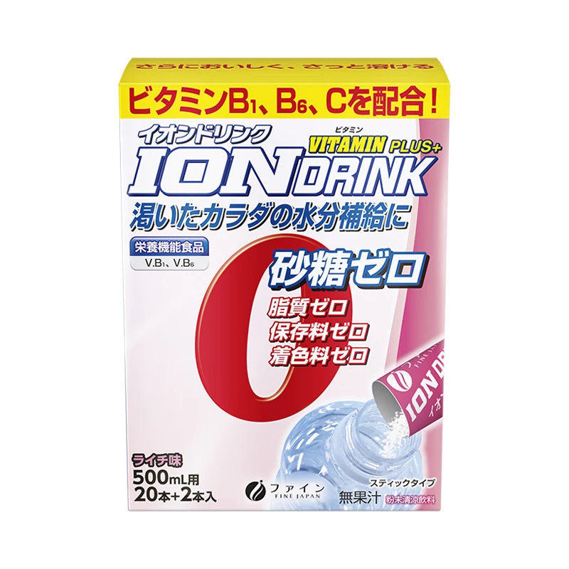 FINE JAPAN无葡萄糖荔枝味口味电解质饮料冲剂22条/盒