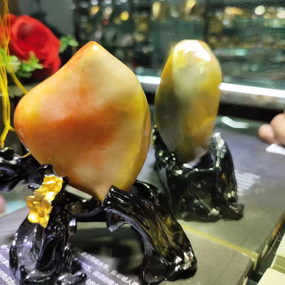 新疆原产戈壁石，金丝彩石摆件盆景造型手把玩件原石