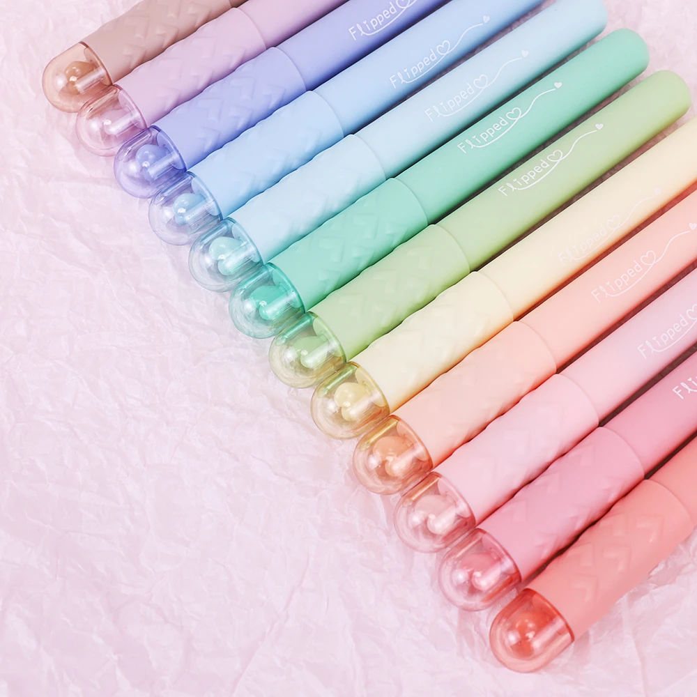 集物社荧光笔护眼色手账笔记号笔绘画笔超软头心动荧光笔4色套装